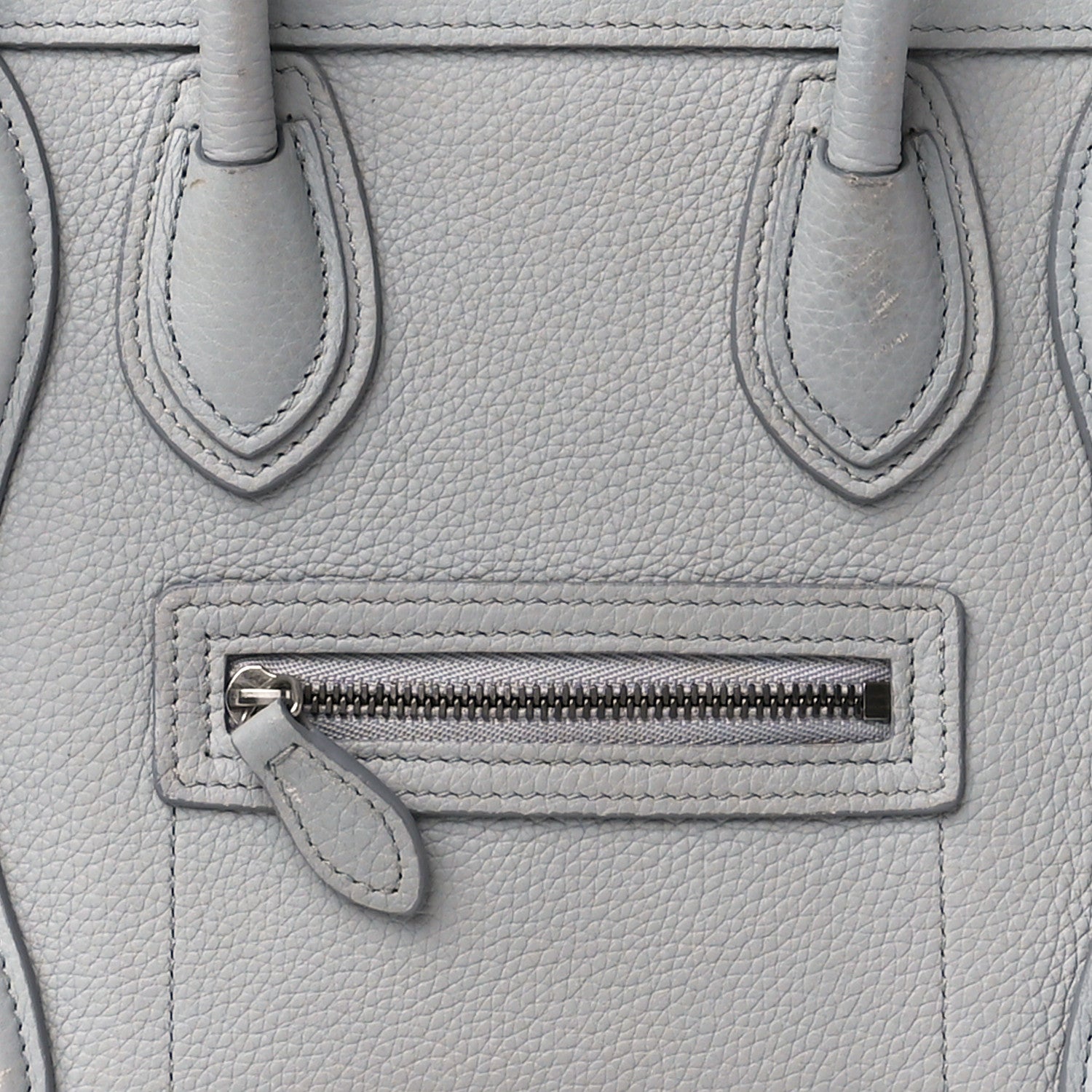 Celine Drummed Calfskin Nano Luggage Pearl Blue 8 of 10