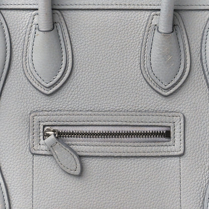 Celine Drummed Calfskin Nano Luggage Pearl Blue 8 of 10