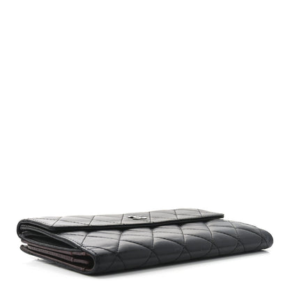 Chanel Lambskin Quilted Long Flap Wallet Black 4 of 8