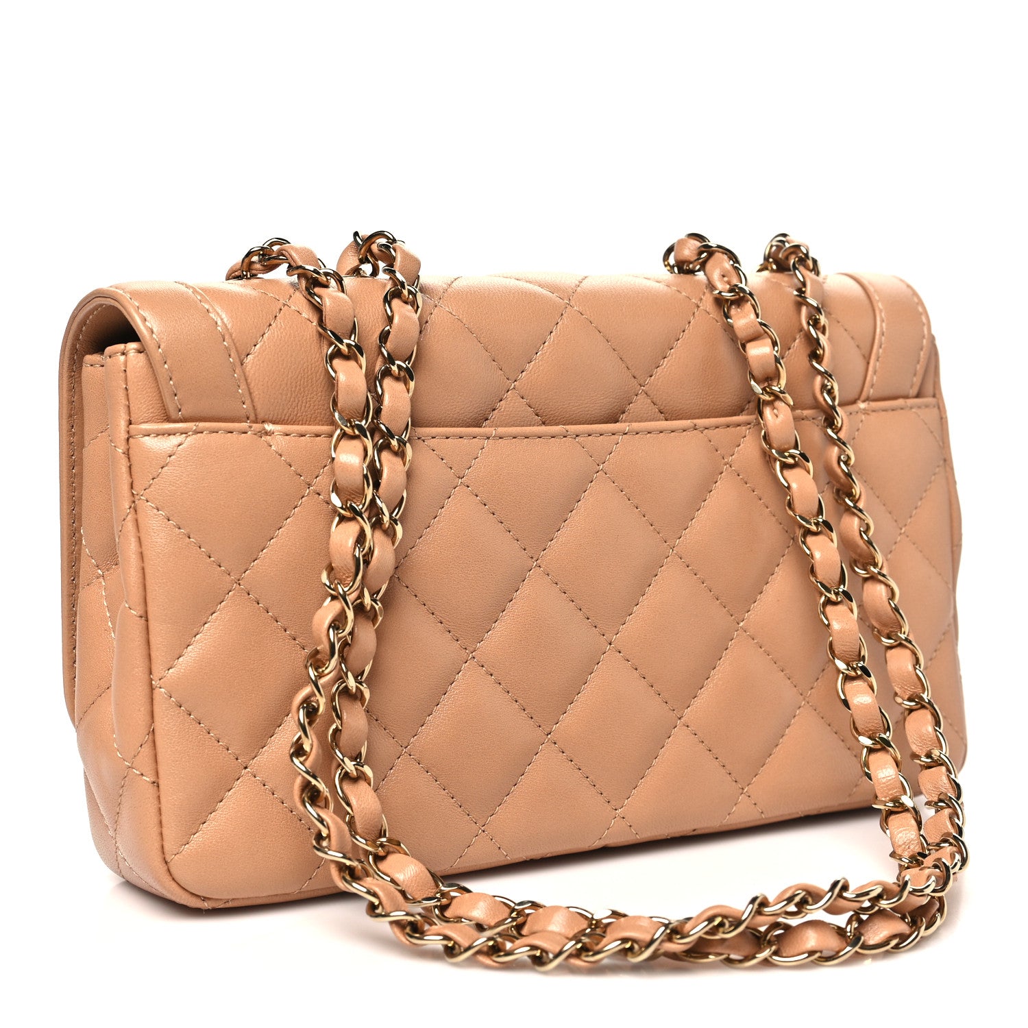 Chanel Lambskin Quilted Small Flap Bag Dark Beige 3 of 10
