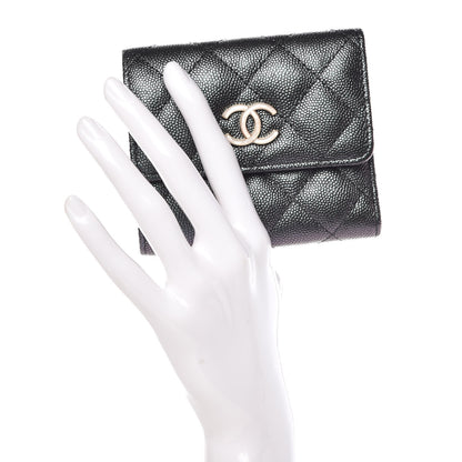 Chanel Iridescent Caviar Quilted Small Flap Wallet Black 2 of 9