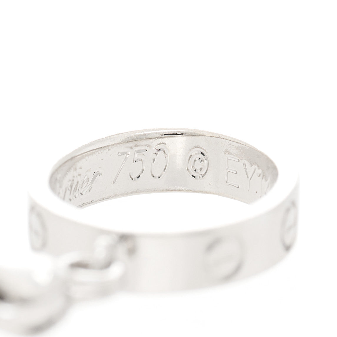 18K White Gold LOVE Ring Charm