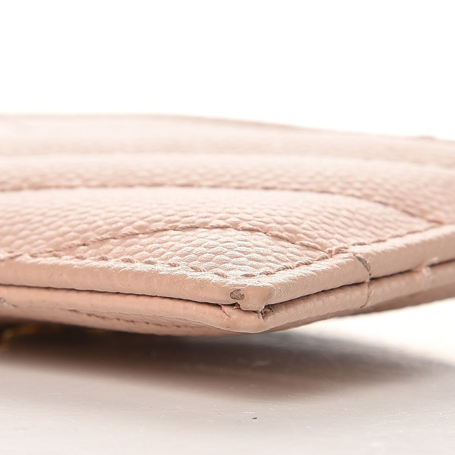 Saint Laurent Grain De Poudre Matelasse Chevron Monogram Credit Card Case Pale Blush 8 of 9