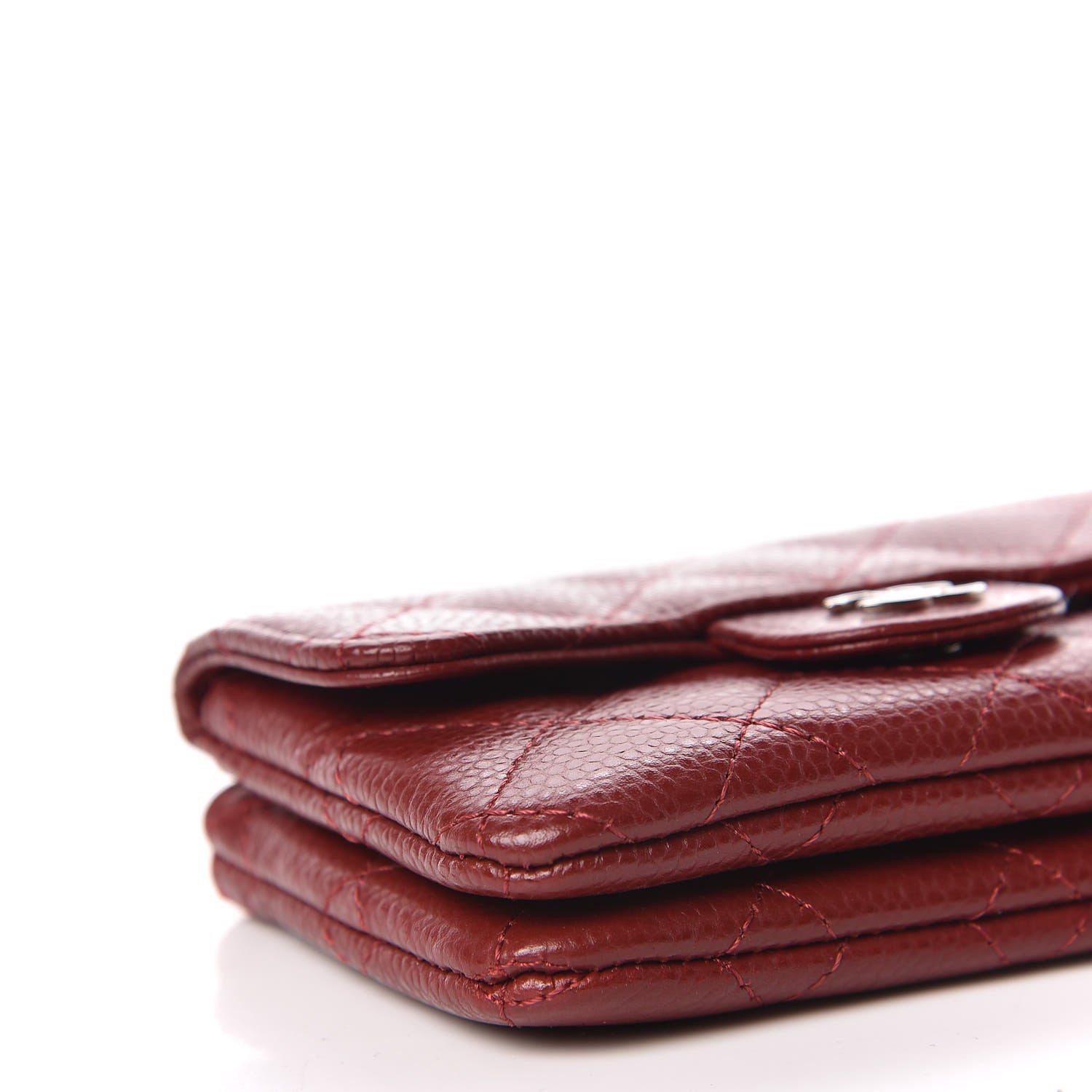 Chanel Caviar Quilted Flap Zip Card Holder Dark Red 5 of 11