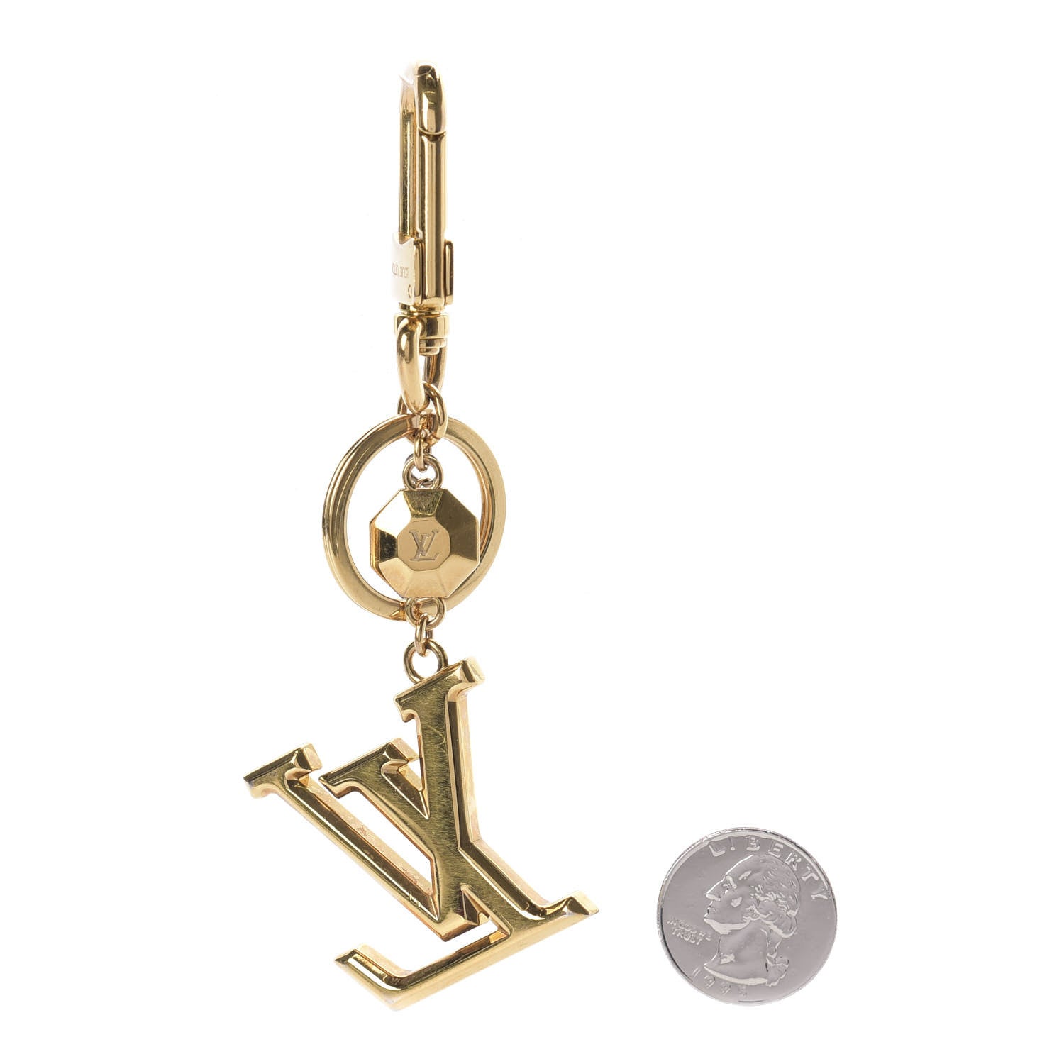 Louis Vuitton LV Facettes Bag Charm Key Holder Gold 2 of 3