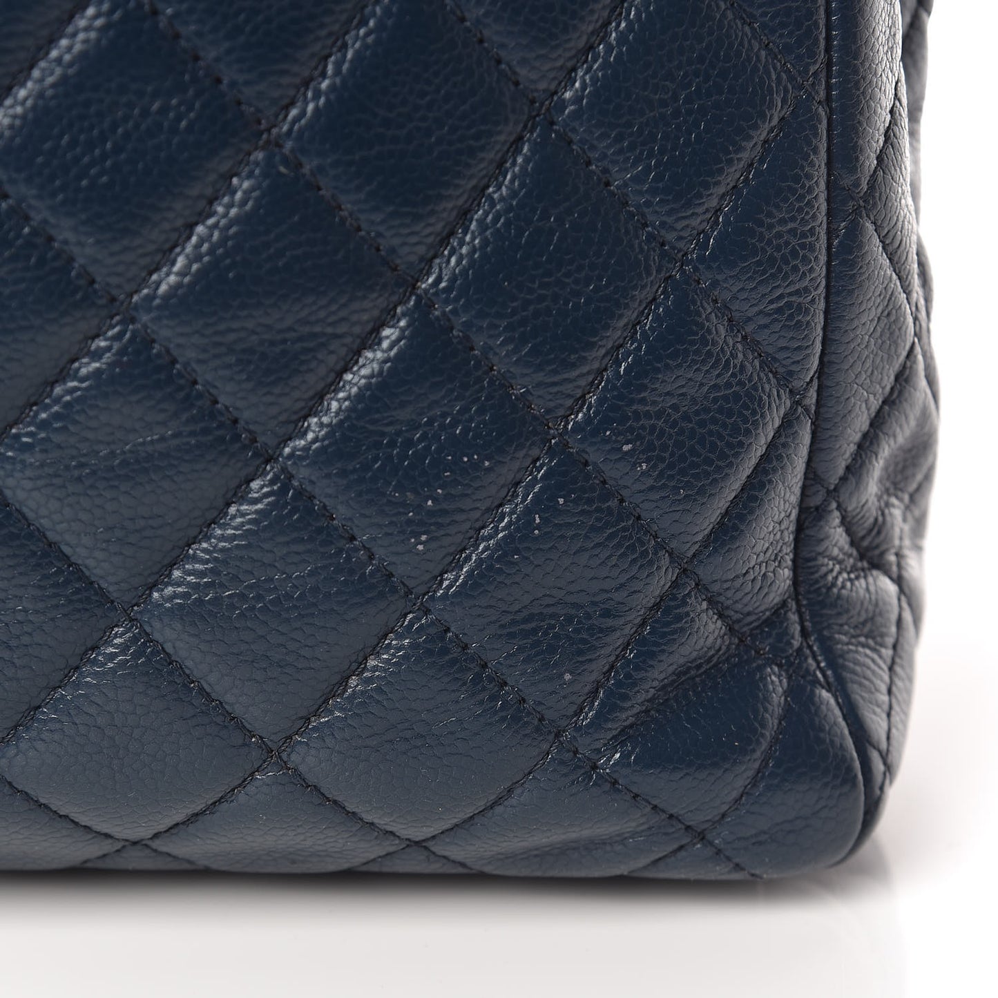 Washed Caviar Quilted Maxi Single Flap Blue