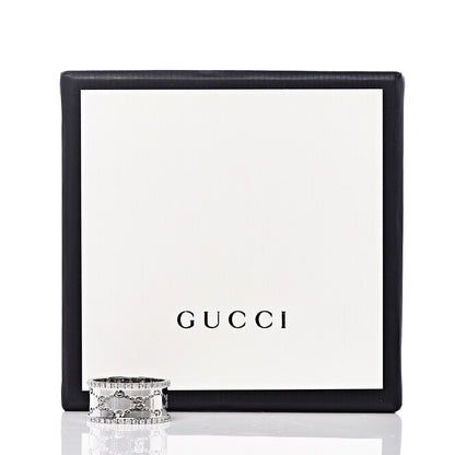 Gucci 18K White Gold Diamond 10mm Icon Eternity Band Ring 55 7.25 6 of 6