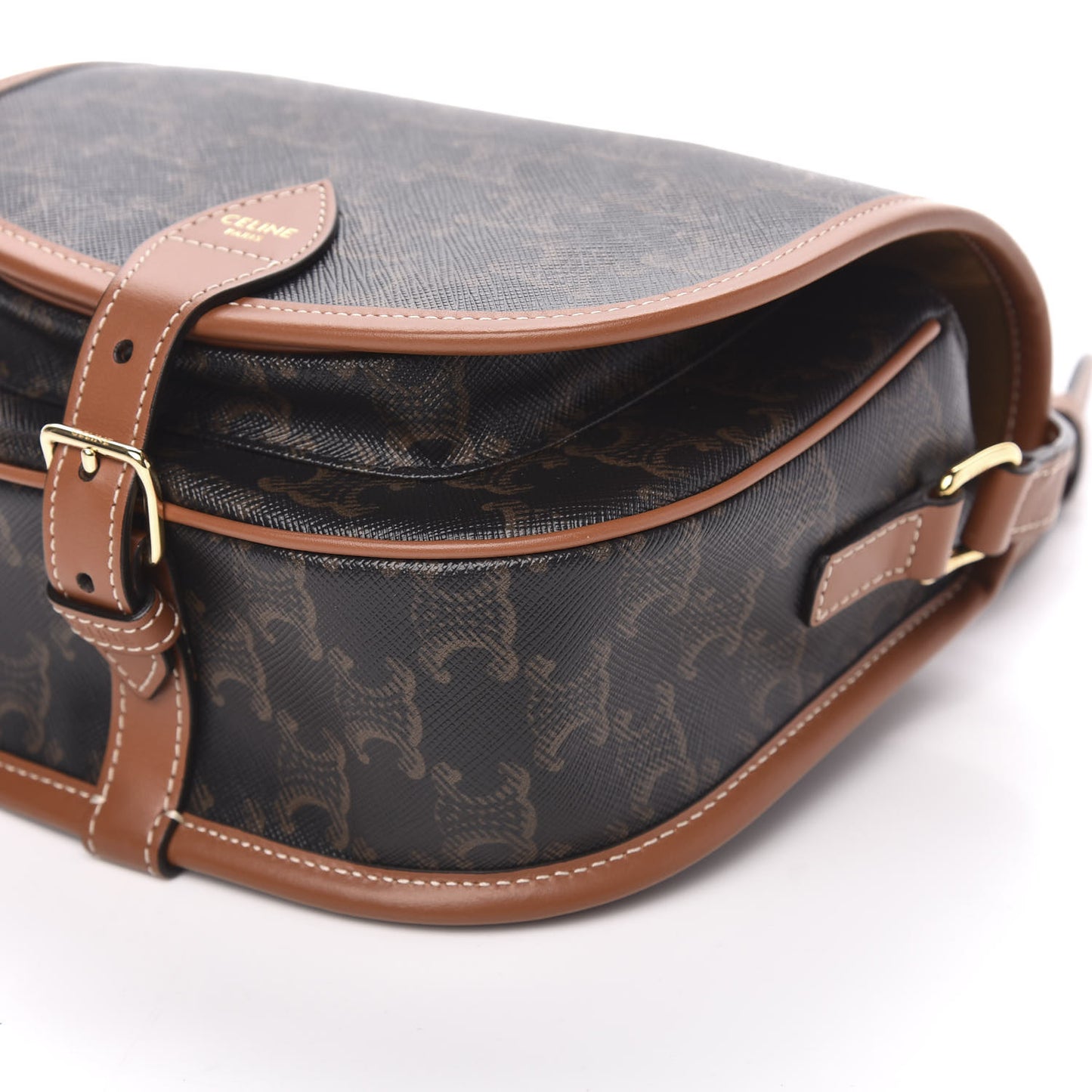 Triomphe Canvas Medium Folco Bag Tan