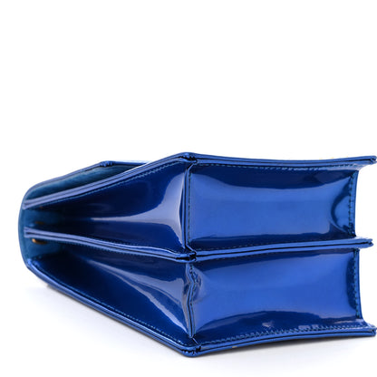 Christian Dior Metallic Calfskin Studded Vertical Diorama Blue 8 of 9