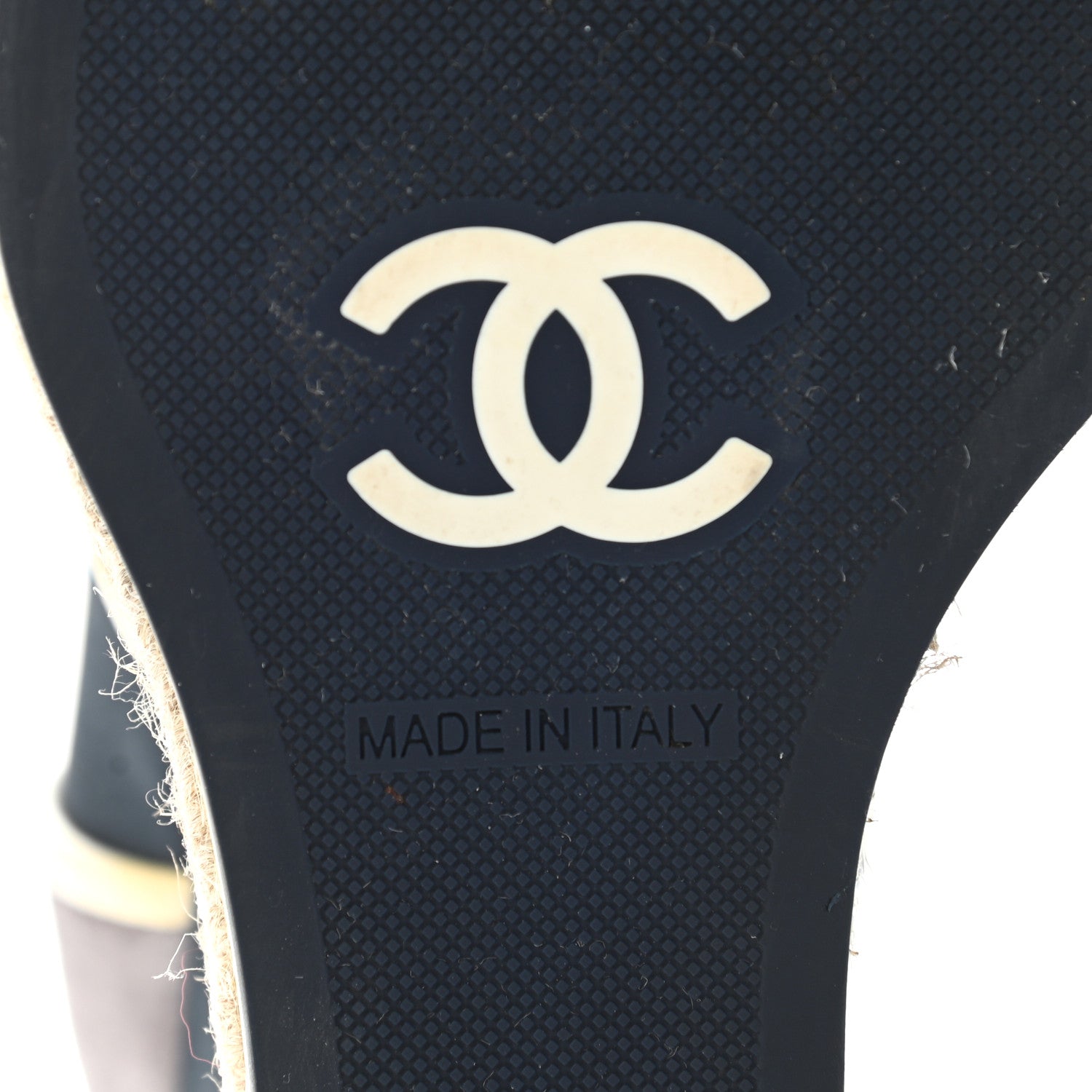 Chanel Silk Crepe Suede Calfskin Lace Up Wedge Espadrilles 35 Navy Grey 6 of 19