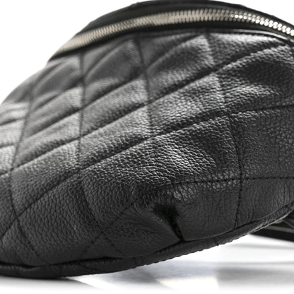 Chanel Grained Calfskin Quilted Waist Belt Bag Black 10 of 12