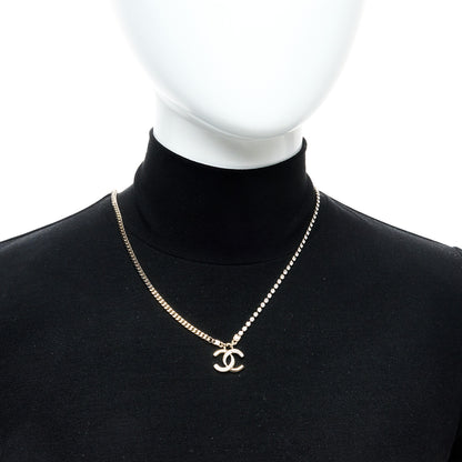 Chanel Crystal CC Pendant Necklace Gold 2 of 5