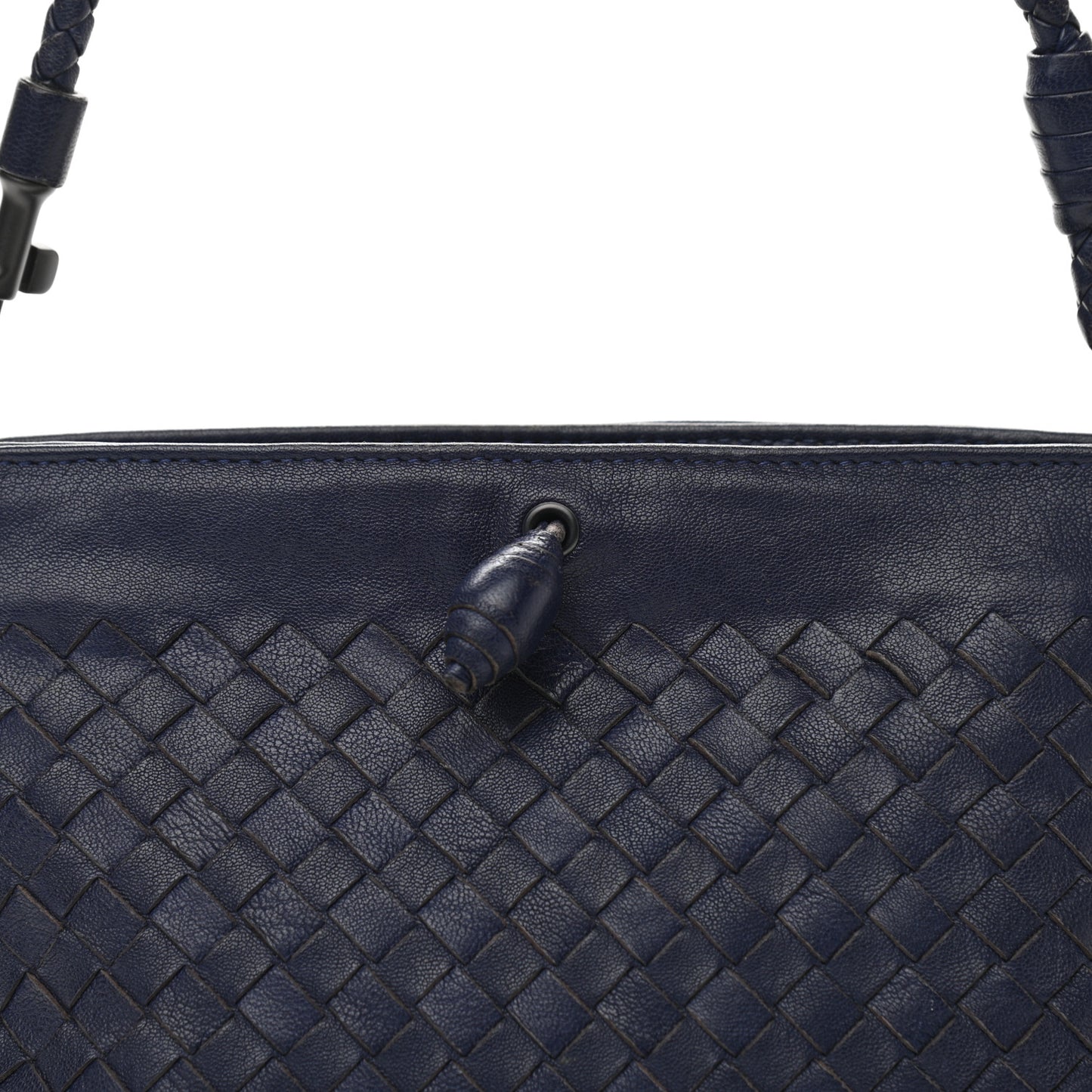 Nappa Intrecciato Mini Shoulder Bag Navy Blue