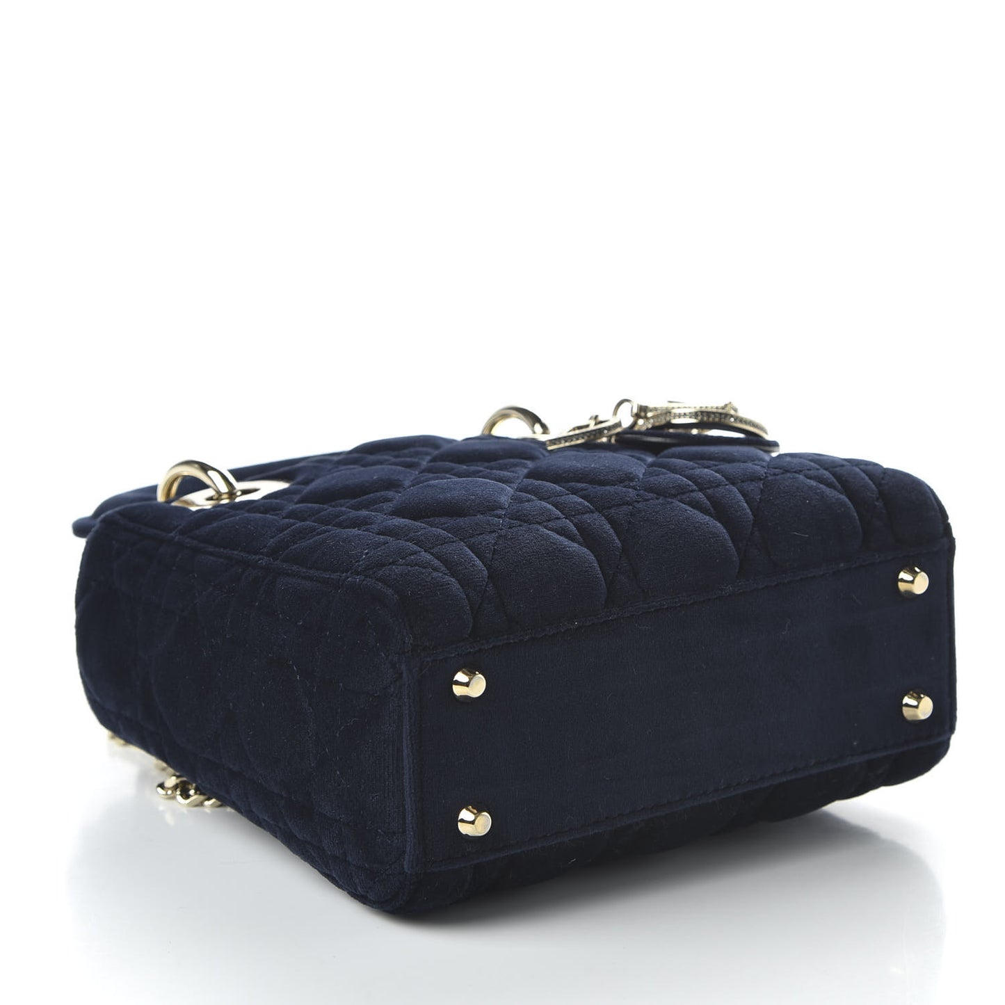 Velvet Mini Lady Dior Navy Blue