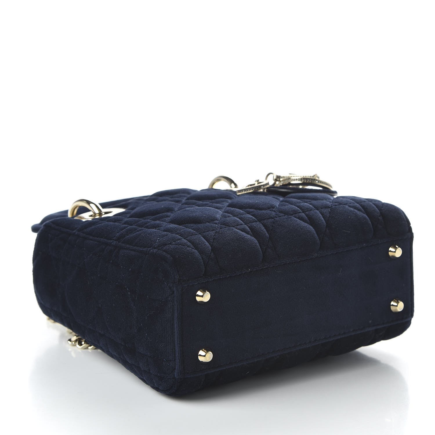 Christian Dior Velvet Mini Lady Dior Navy Blue 4 of 9