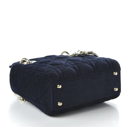 Christian Dior Velvet Mini Lady Dior Navy Blue 4 of 9