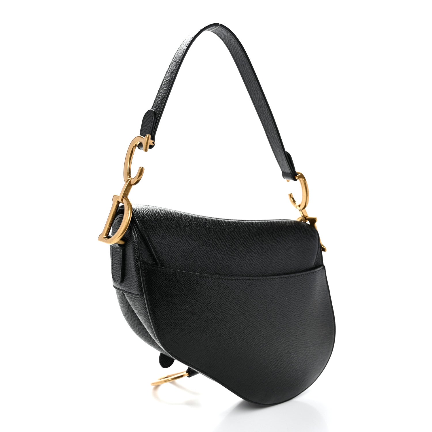 Christian Dior Grained Calfskin Saddle Bag Black 3 of 11