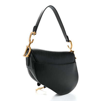Christian Dior Grained Calfskin Saddle Bag Black 3 of 11
