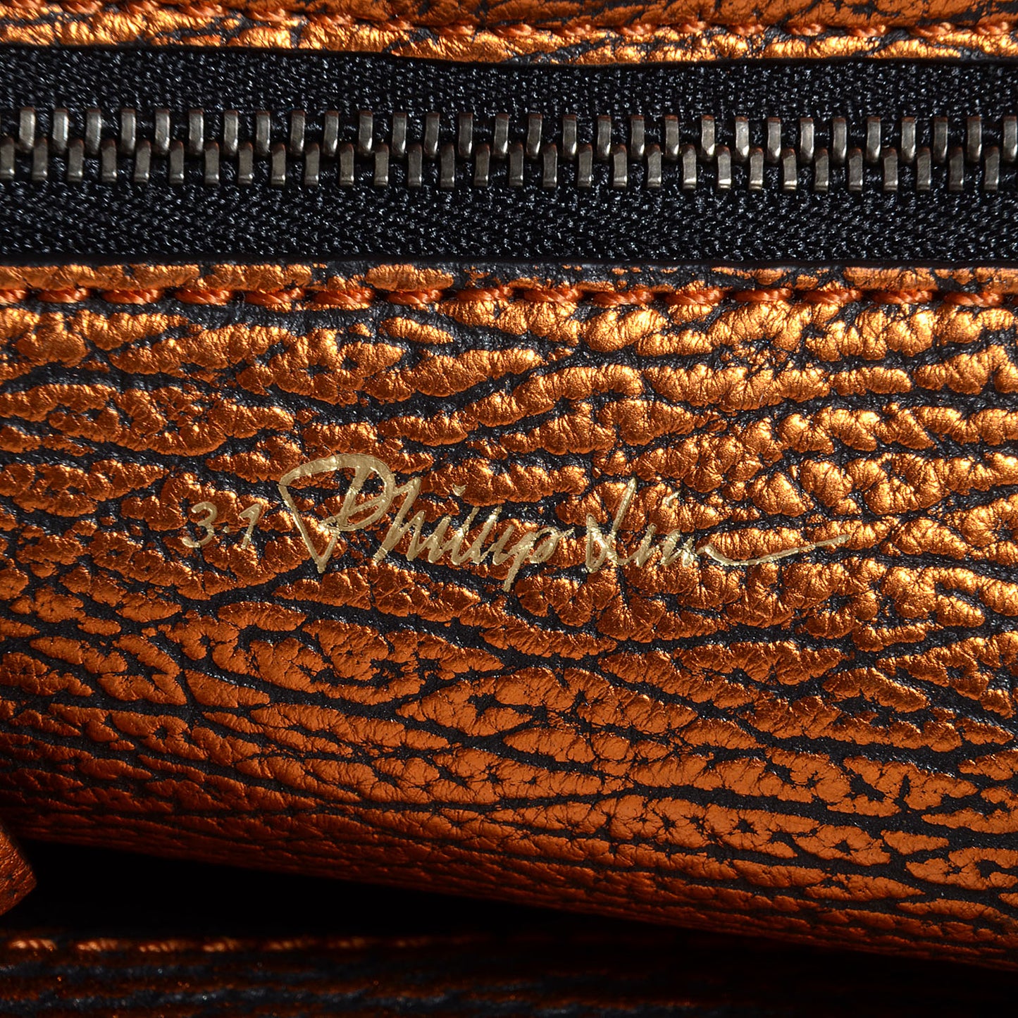 3.1 Metallic Leather Mini Pashli Satchel Copper