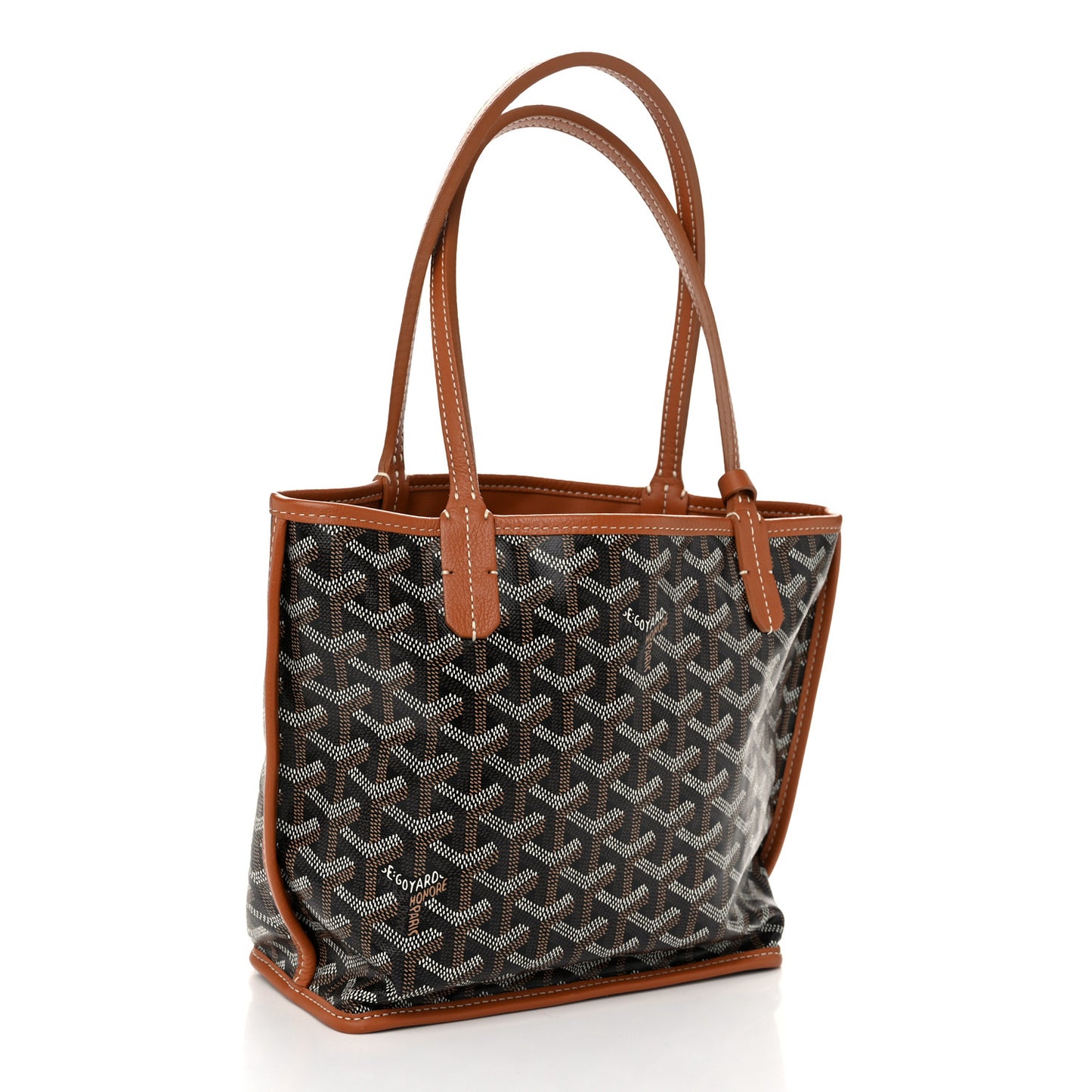 Goyardine Reversible Mini Anjou Black Gold