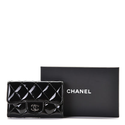 Chanel Patent Quilted Flap Card Holder Black 6 of 6