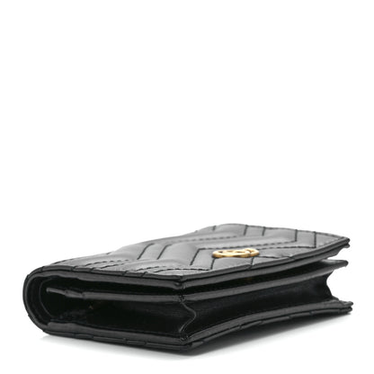 Gucci Calfskin Matelasse GG Marmont Card Case Wallet Black 4 of 12