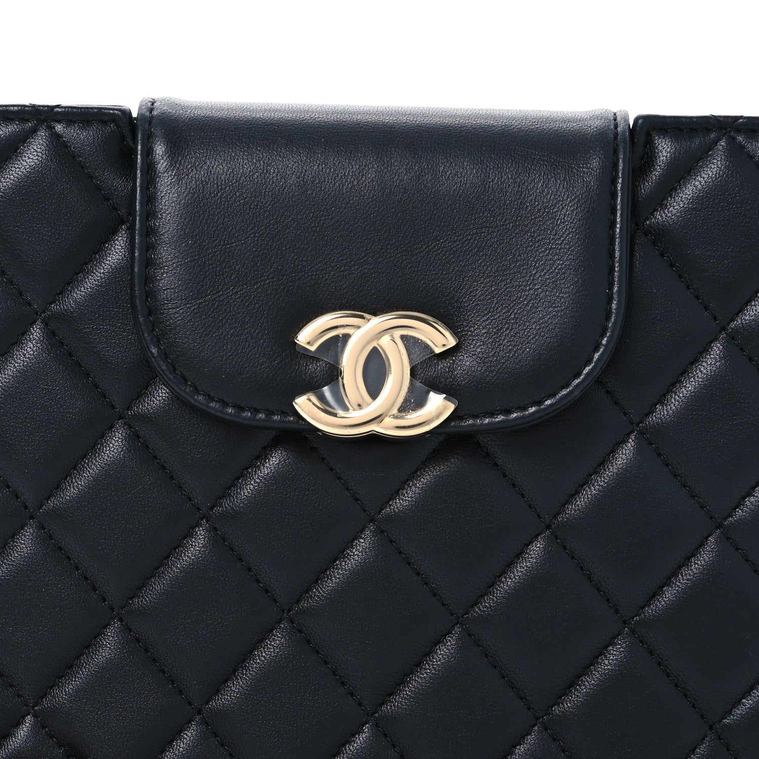 Chanel Lambskin Quilted CC Pouch Wristlet Black 1697396 – FASHIONPHILE