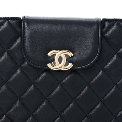 Chanel Lambskin Quilted CC Pouch Wristlet Black 8 of 14
