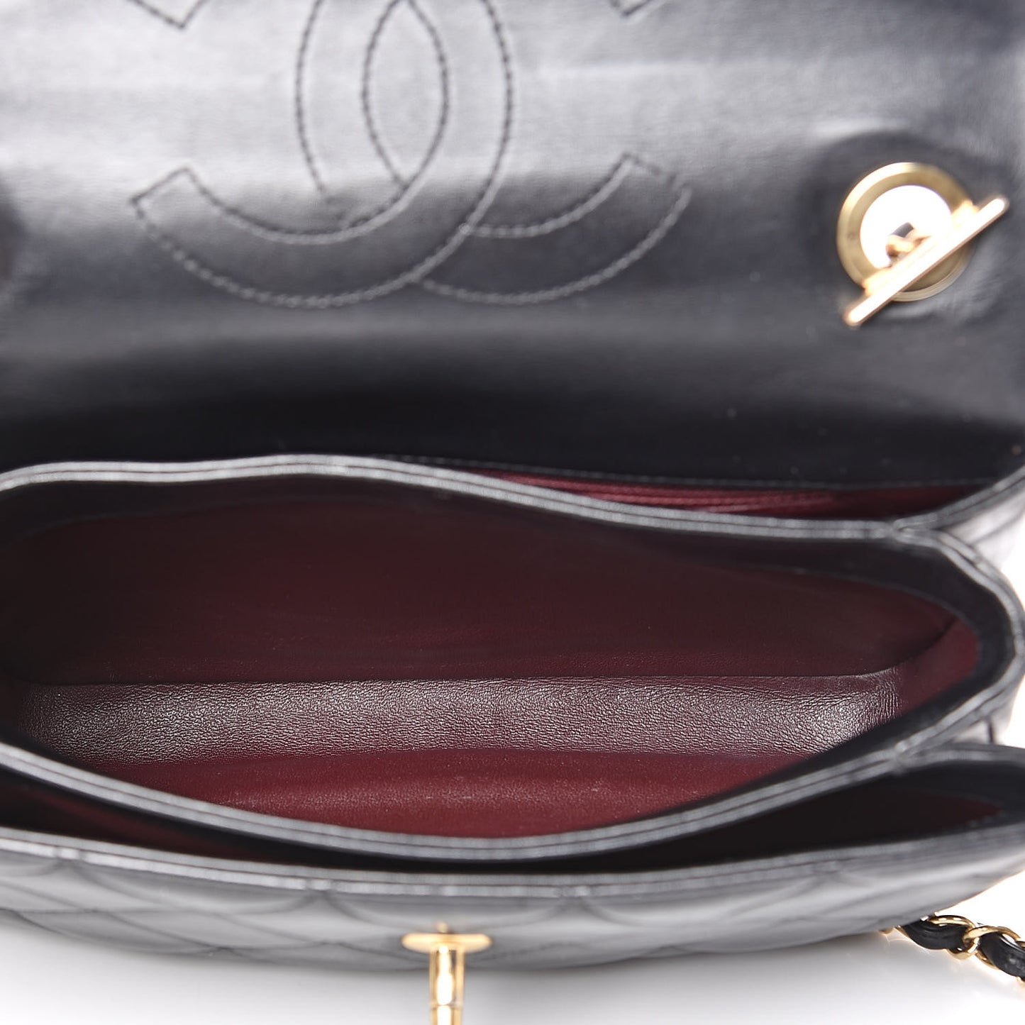 Lambskin Quilted Small Trendy CC Dual Handle Flap Bag Black