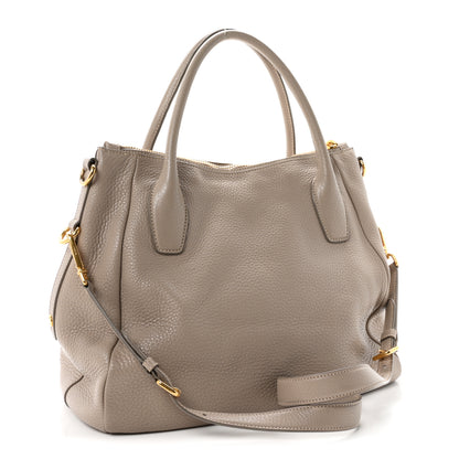 Prada Vitello Daino Shoulder Bag Pomice 3 of 10