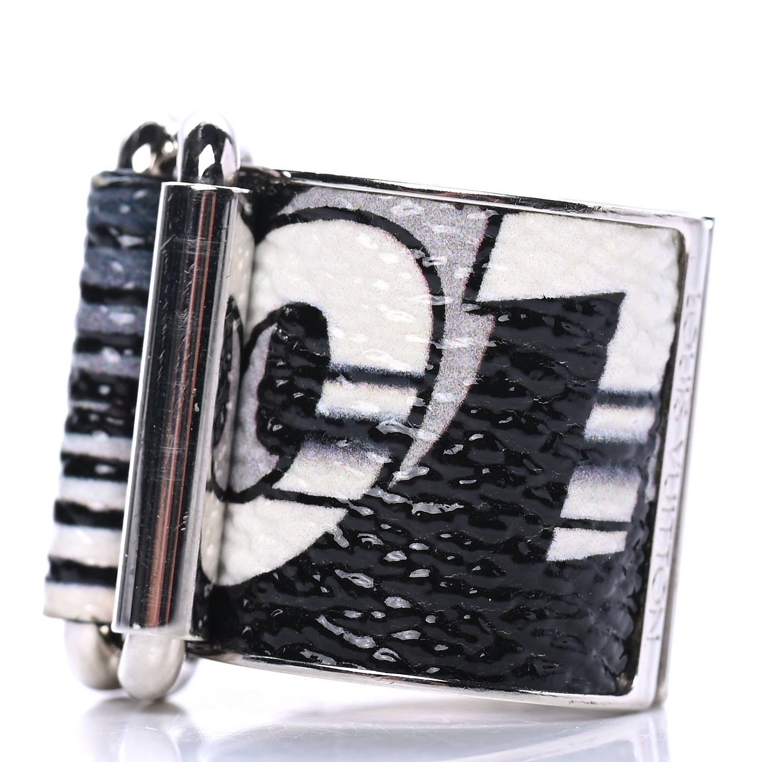 Louis Vuitton Calfskin Monogram Speedy Buckle Ring M Grey 2 of 4
