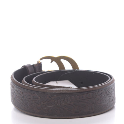 Gucci Calfskin Knurled Double G 40mm Belt 85 34 Testa di Moro 2 of 5