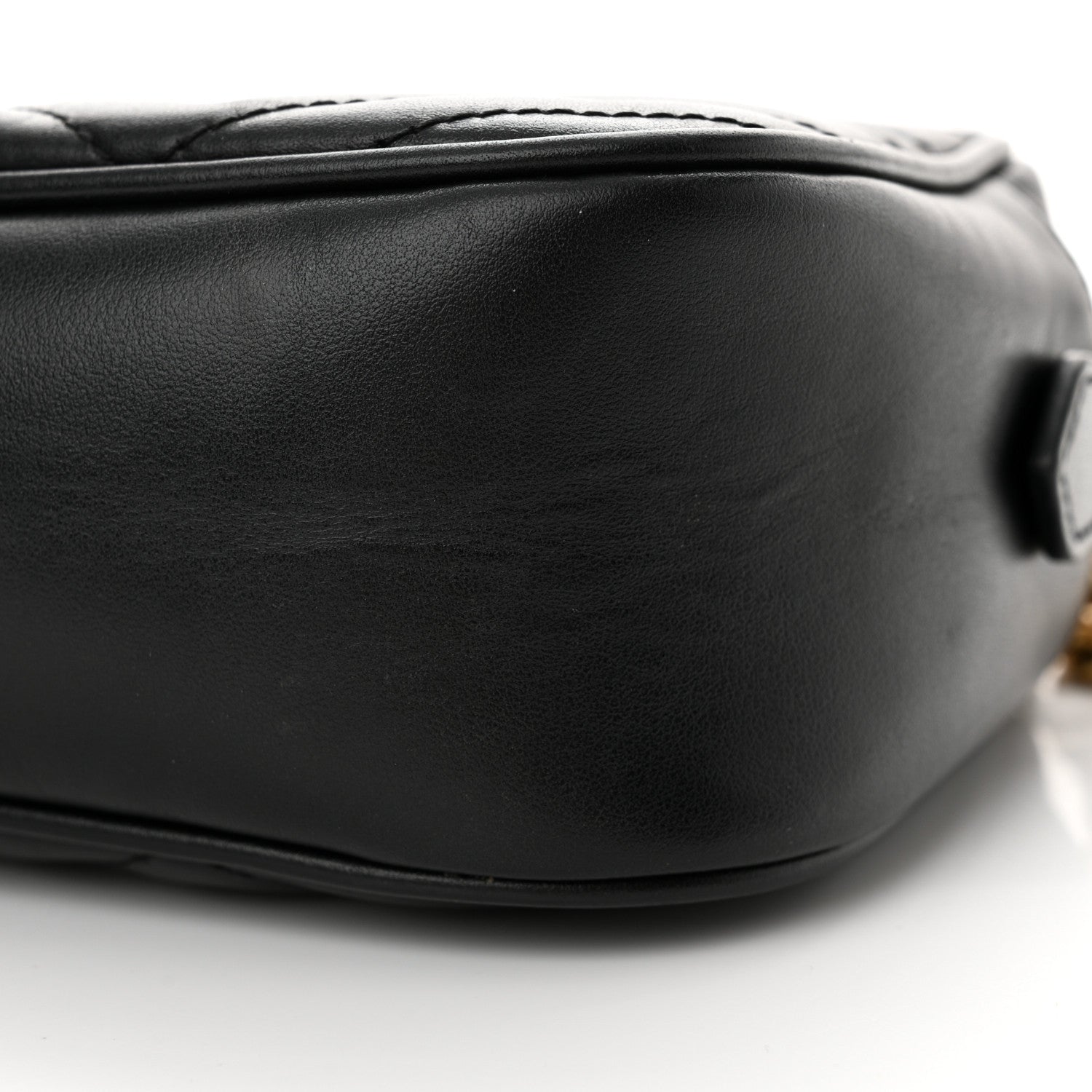 Gucci Calfskin Matelasse Small GG Marmont Chain Shoulder Bag Black 9 of 17