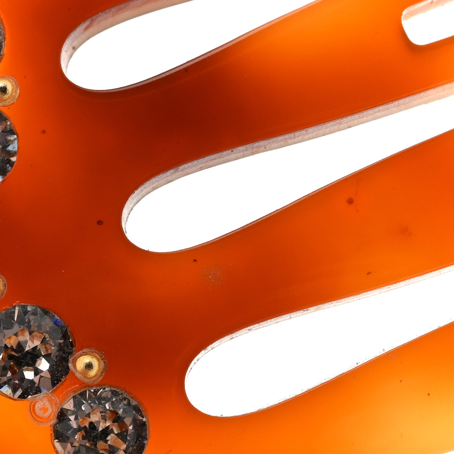 Gucci Resin Crystal Hair Comb Tortoiseshell 4 of 5