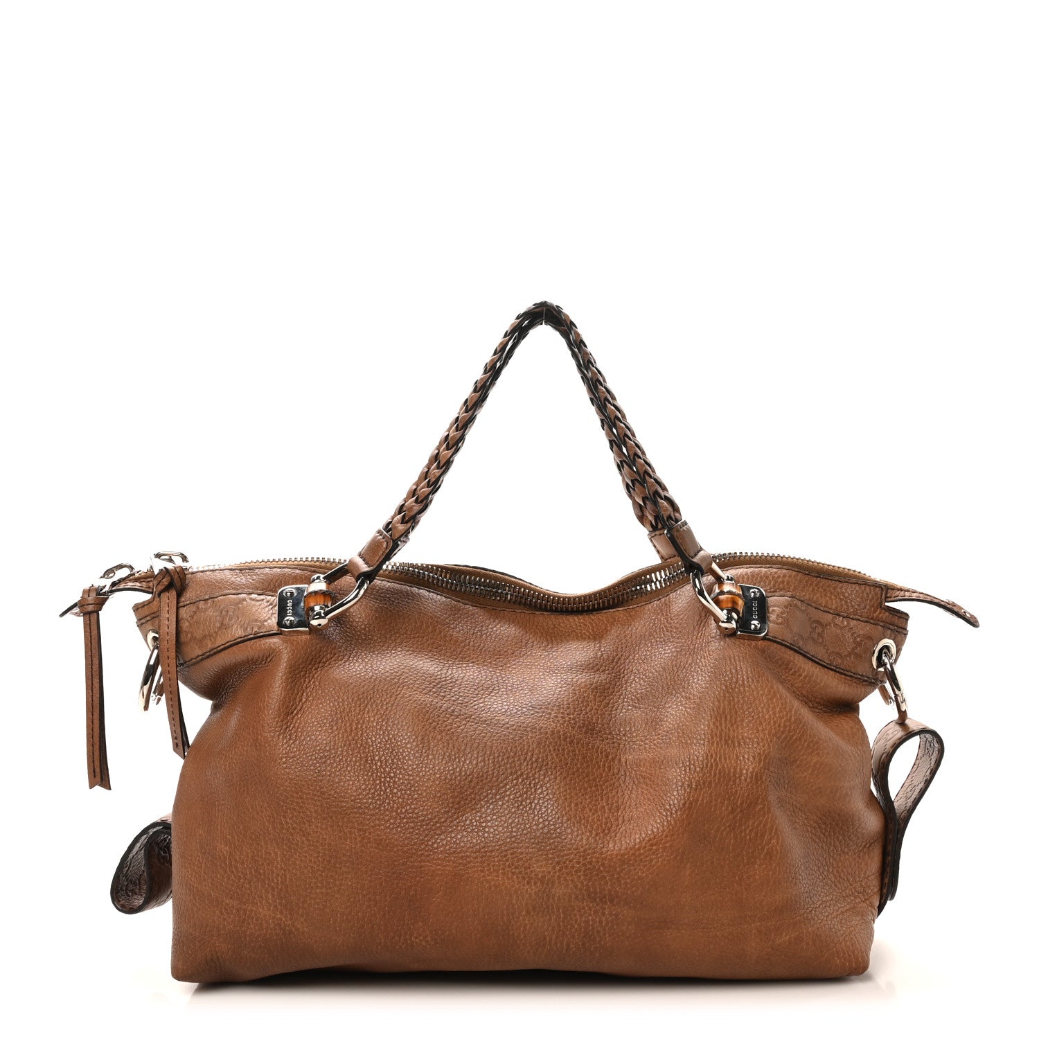 Gucci Calfskin Medium Bamboo Bar Shoulder Bag Light Brown 1 of 10