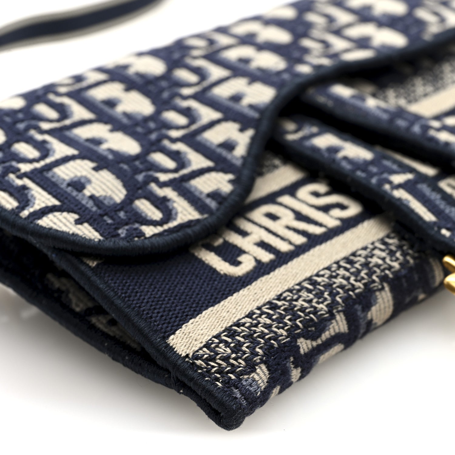 Christian Dior Oblique Slim Saddle Pouch Blue 1841659 – FASHIONPHILE