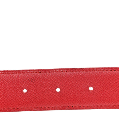 Hermes Box Courchevel 32mm H Belt 70 28 Black Rouge Garance 3 of 7