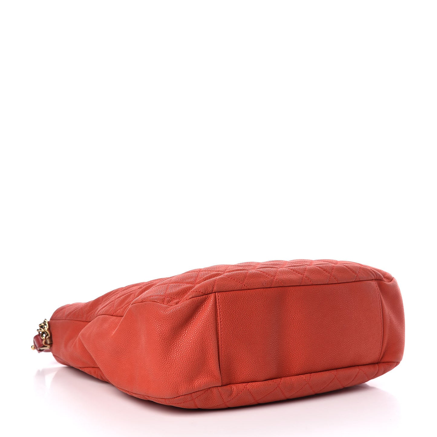 Iridescent Caviar Quilted Country Chic Hobo Red