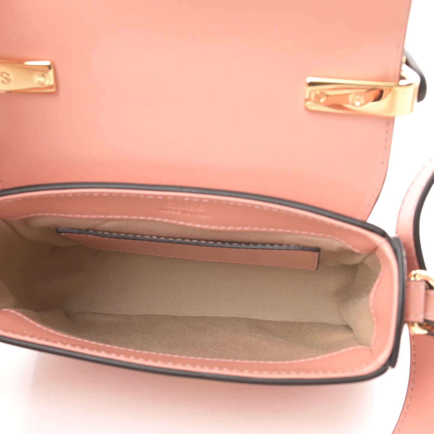 Shiny Calfskin Goatskin Mini C Double Carry Fallow Pink