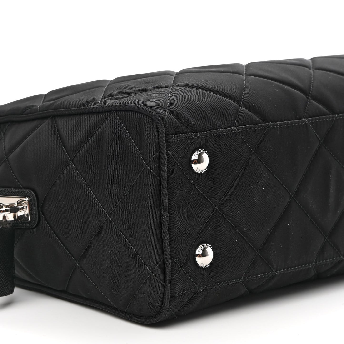 Nylon Tessuto Impuntu Quilted Shoulder Bag Black