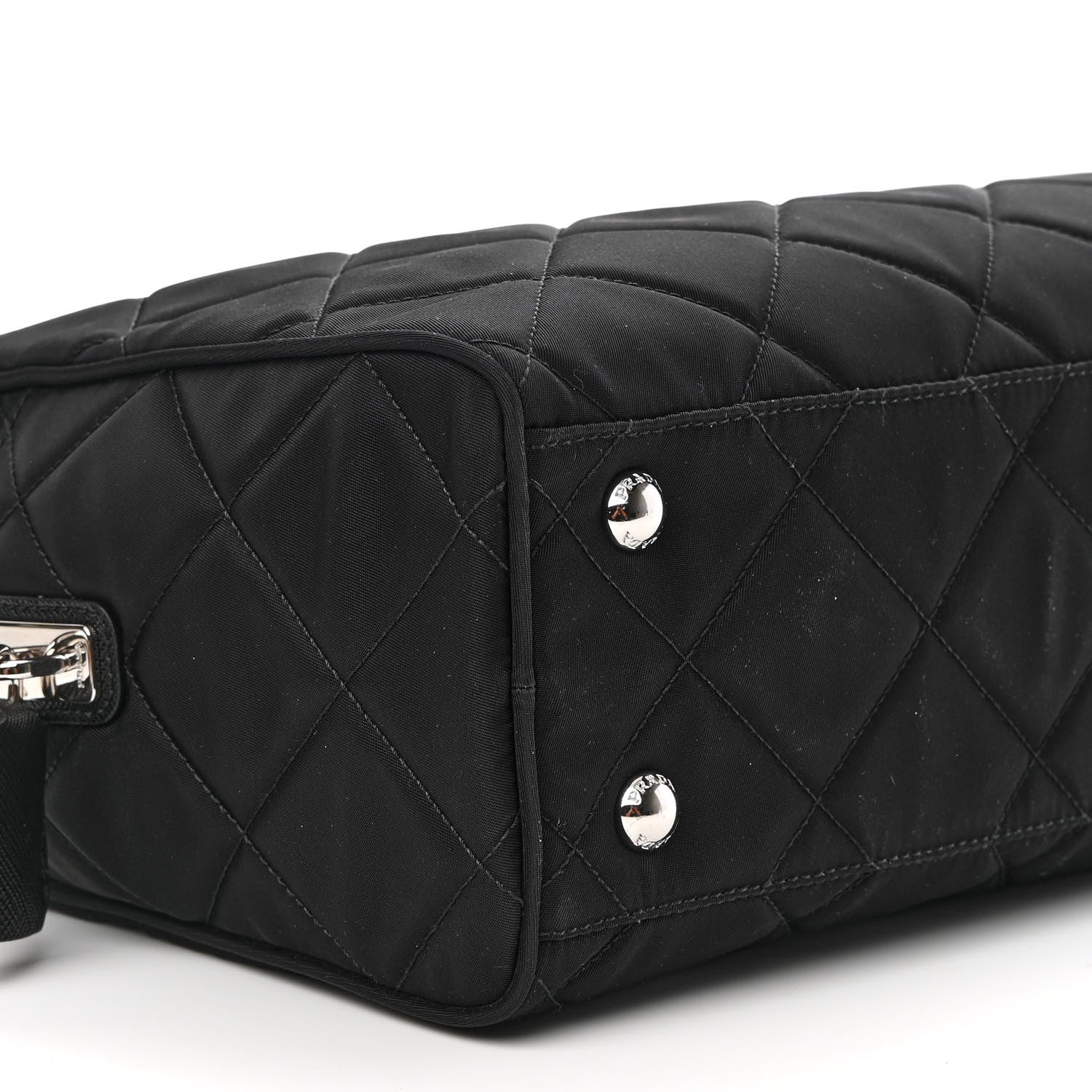 Prada Nylon Tessuto Impuntu Quilted Shoulder Bag Black 8 of 9