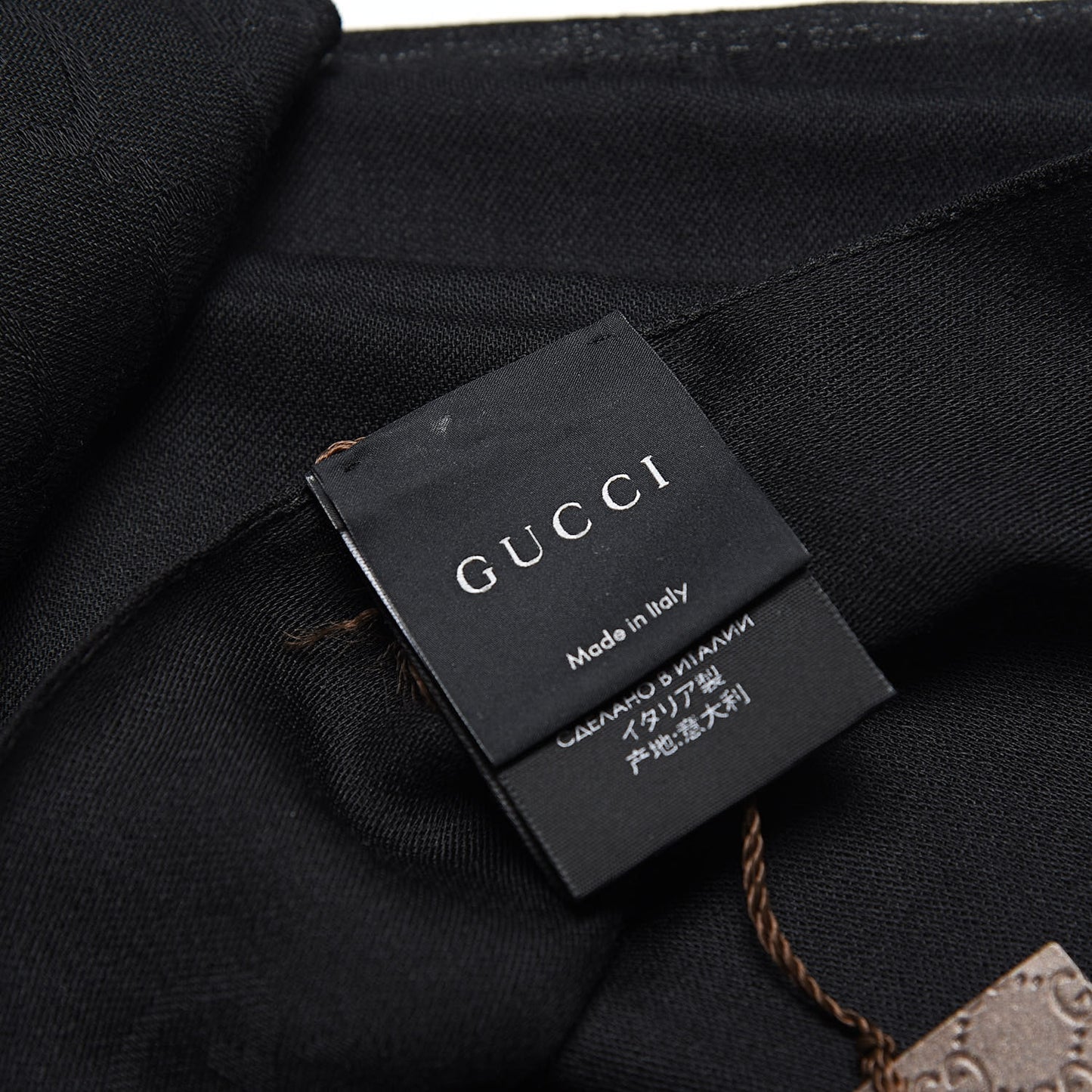 Wool Silk GG Monogram GGNat Scarf Black