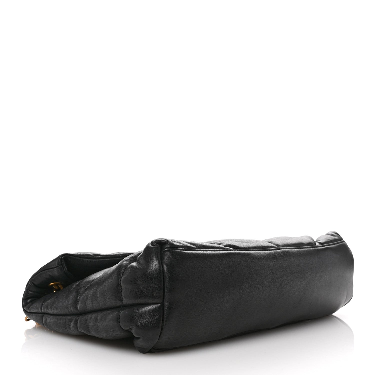 Saint Laurent Lambskin Quilted Medium Loulou Puffer Monogram Chain Satchel Black 4 of 13