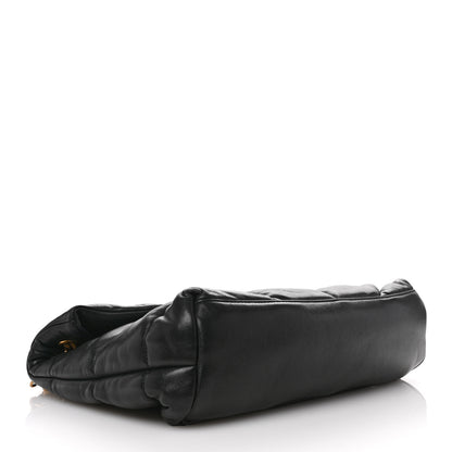 Saint Laurent Lambskin Quilted Medium Loulou Puffer Monogram Chain Satchel Black 4 of 13
