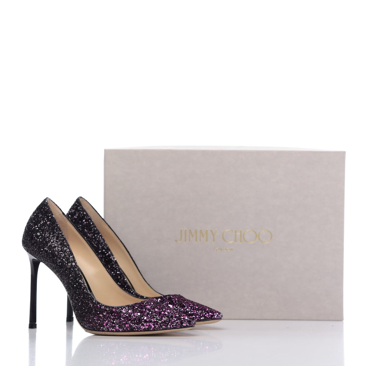 Coarse Glitter Degrade Romy 100 Pumps 36 Pink Black