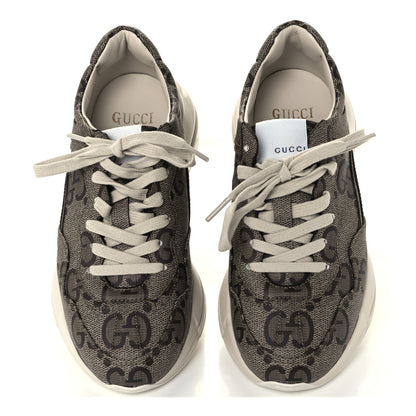 Gucci Maxi GG Supreme Monogram Gucci 100 Womens Rhyton Sneakers 37.5 Beige Ebony 5 of 12