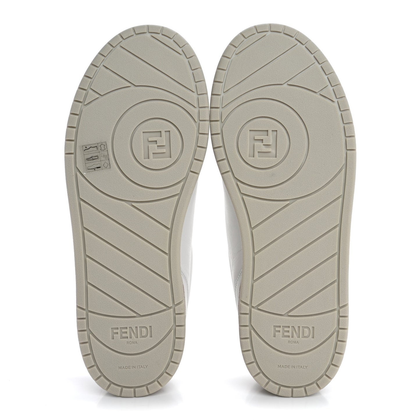 Calfskin Womens Fendi Match Low Top Sneakers 38 White Beige