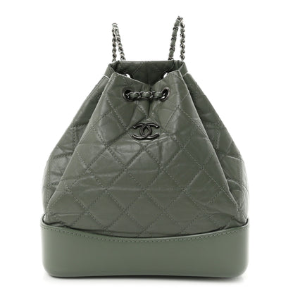 Chanel Aged Calfskin Quilted Small Gabrielle Backpack Green 1 of 9