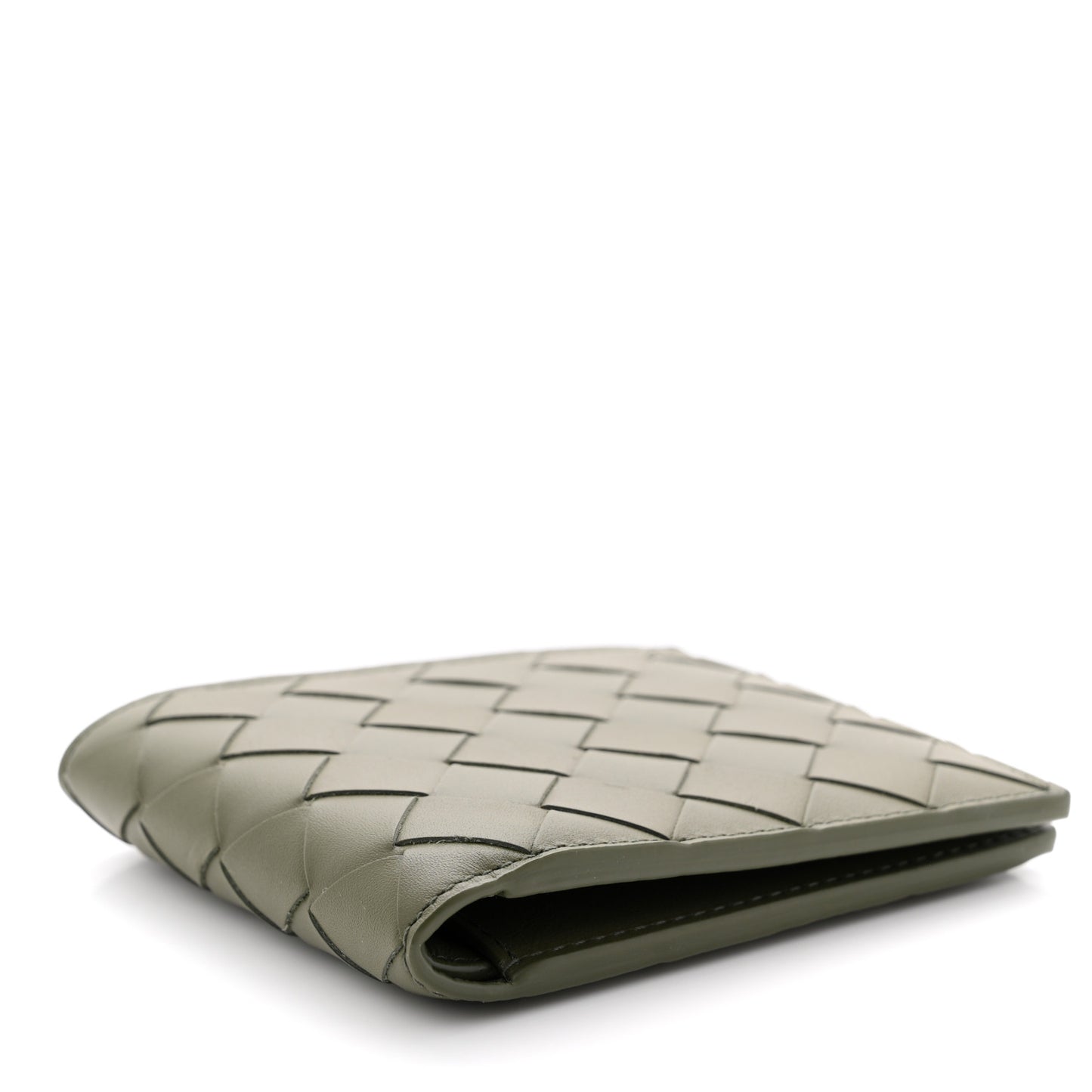 Nappa Maxi Intrecciato Bi-Fold Wallet Crocodile