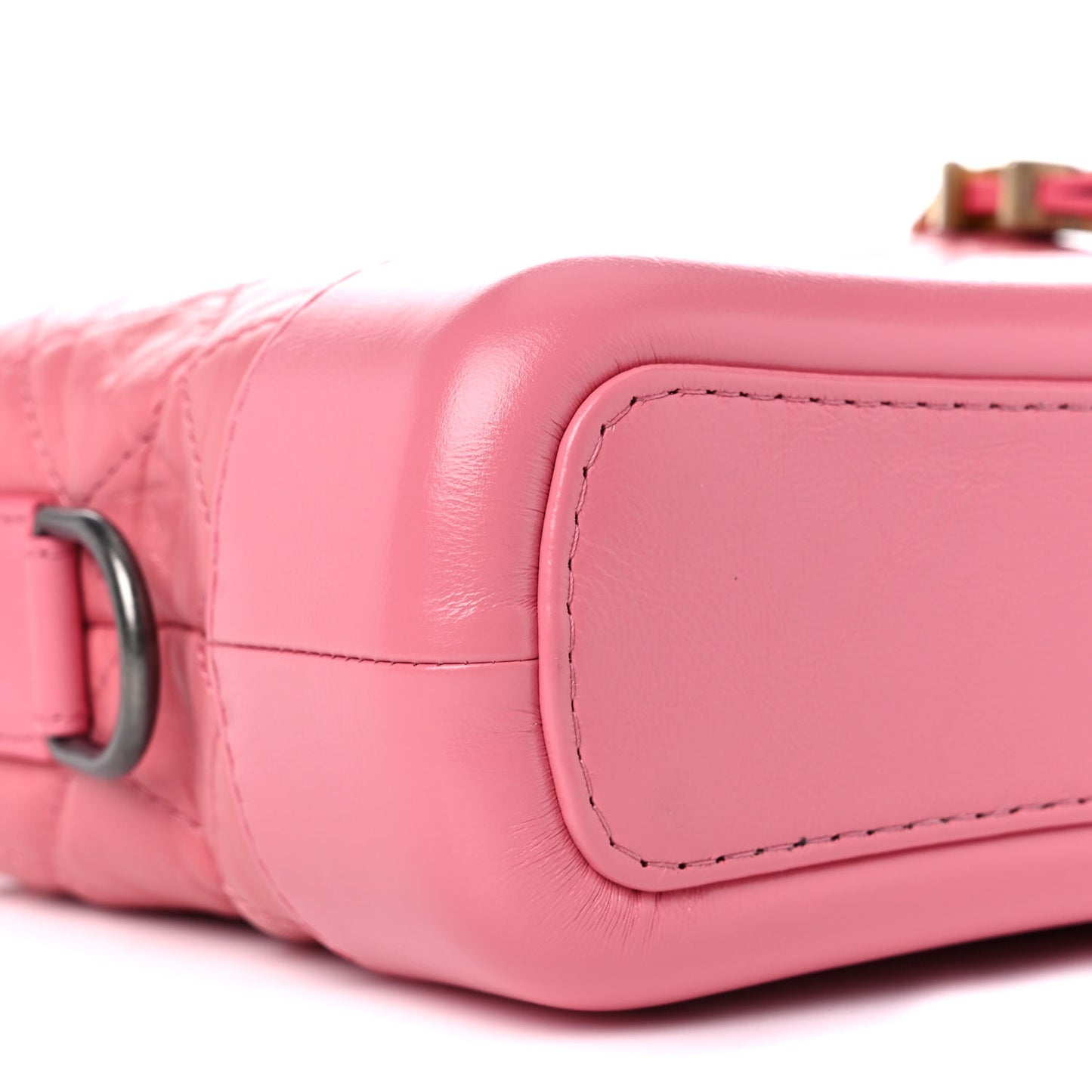 Aged Calfskin Quilted Small Gabrielle Logo Hobo Rose